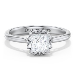 Diamond Solitaire Engagement Ring with Infinity Detail Bridge