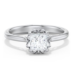 Diamond Solitaire Engagement Ring with Infinity Detail Bridge