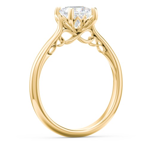 Diamond Solitaire Engagement Ring with Infinity Detail Bridge – 9kt Yellow Gold