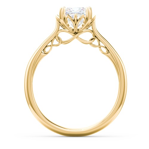 Diamond Solitaire Engagement Ring with Infinity Detail Bridge – 9kt Yellow Gold