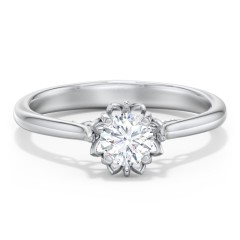 Diamond Solitaire Engagement Ring with Infinity Detail Bridge