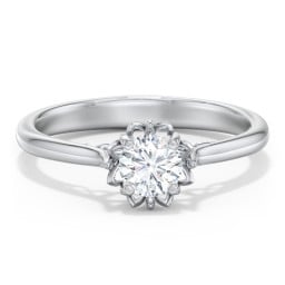 Diamond Solitaire Engagement Ring with Infinity Detail Bridge