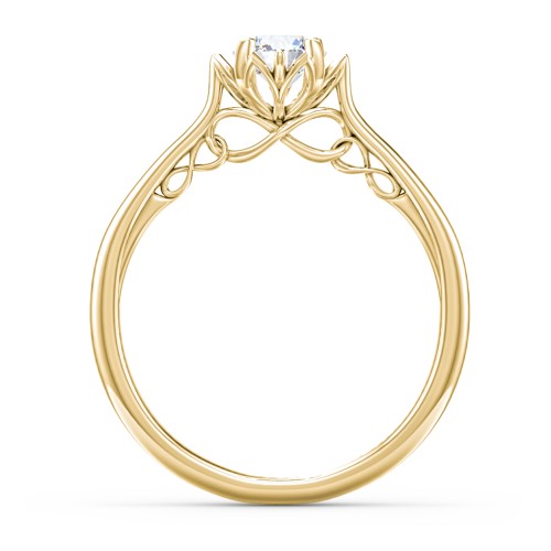 Diamond Solitaire Engagement Ring with Infinity Detail Bridge – 9kt Yellow Gold