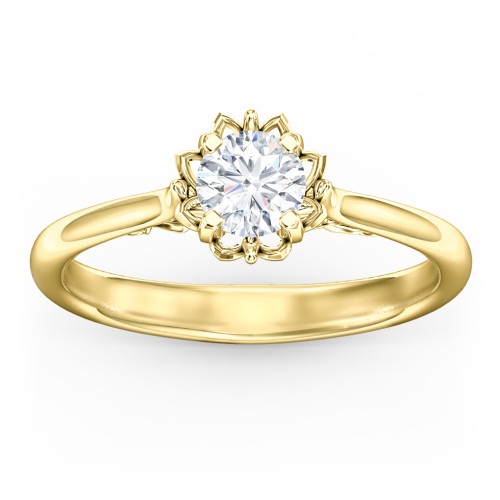 Diamond Solitaire Engagement Ring with Infinity Detail Bridge – 9kt Yellow Gold