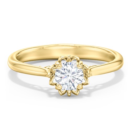 Diamond Solitaire Engagement Ring with Infinity Detail Bridge – 9kt Yellow Gold