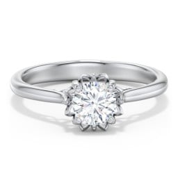 Diamond Solitaire Engagement Ring with Infinity Detail Bridge