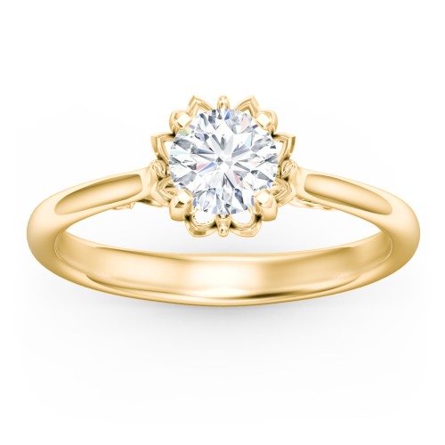 Diamond Solitaire Engagement Ring with Infinity Detail Bridge – 9kt Yellow Gold