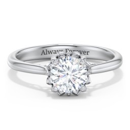 Diamond Solitaire Engagement Ring with Infinity Detail Bridge