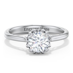 Diamond Solitaire Engagement Ring with Infinity Detail Bridge