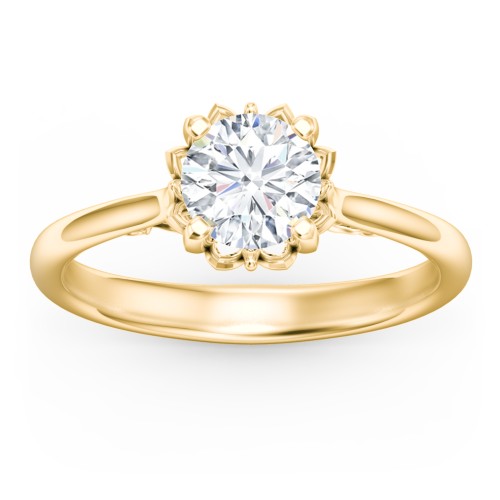 Diamond Solitaire Engagement Ring with Infinity Detail Bridge – 9kt Yellow Gold