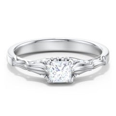 Vintage Diamond Solitaire Ring with Side Accent Stones