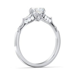 Vintage Diamond Solitaire Ring with Side Accent Stones