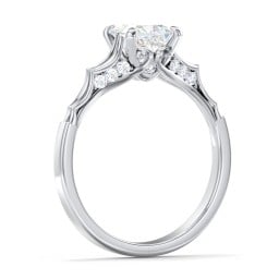 Vintage Diamond Solitaire Ring with Side Accent Stones