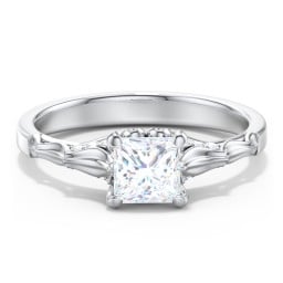 Vintage Diamond Solitaire Ring with Side Accent Stones