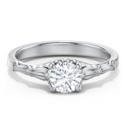 Vintage Diamond Solitaire Ring with Side Accent Stones