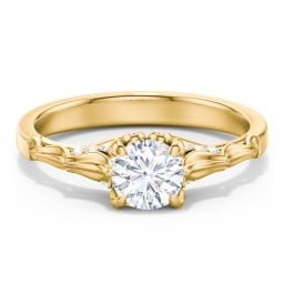 Vintage Diamond Solitaire Ring with Side Accent Stones