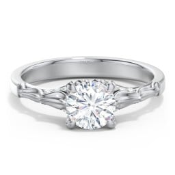 Vintage Diamond Solitaire Ring with Side Accent Stones