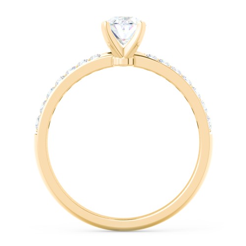 Engagement Ring with Graduated Side Stones – 9kt Yellow Gold with Lab Diamond