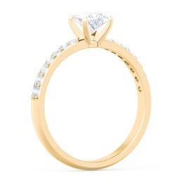 Engagement Ring with Graduated Side Stones in 9K Solid Yellow Gold