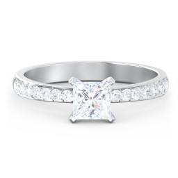 Engagement Ring with Graduated Side Stones