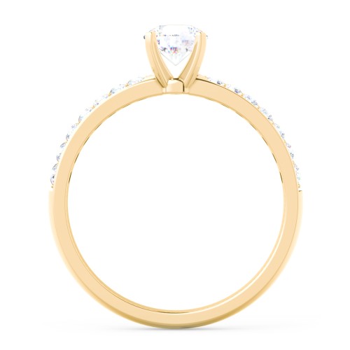 Engagement Ring with Graduated Side Stones – 9kt Yellow Gold with Lab Diamond
