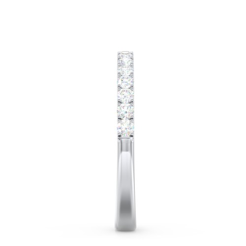 Micro-Pavé Half Eternity Diamond Band – 14K White Gold with Lab Diamond