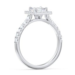 Diamond Halo Engagement Ring Micro-Pavé Accents