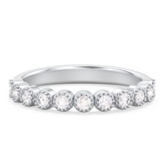 Vintage Half Eternity Diamond Band with Milgrain