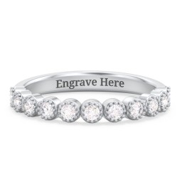 Vintage Half Eternity Diamond Band with Milgrain