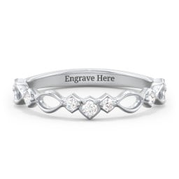 Modern Twisted Band with Diamond Accents