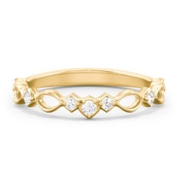 Modern Twisted Band with Diamond Accents