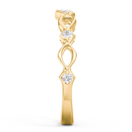 Modern Twisted Band with Diamond Accents
