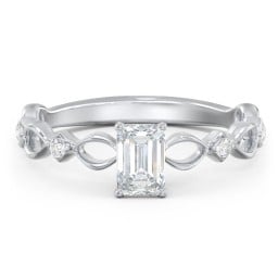 Modern Diamond Twisted Band Ring with Accents