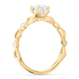 Modern Diamond Twisted Band Ring with Accents in 9K Solid Yellow Gold