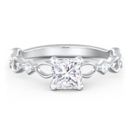 Modern Diamond Twisted Band Ring with Accents