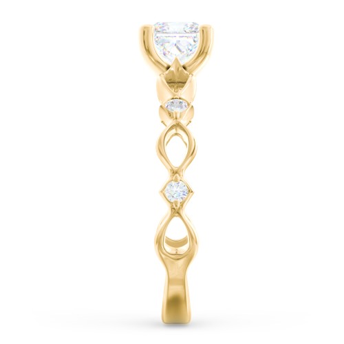 Modern Diamond Twisted Band Ring with Accents