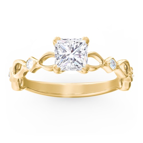 Modern Diamond Twisted Band Ring with Accents