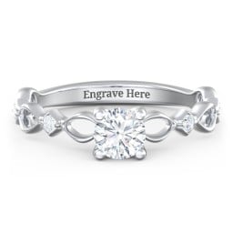 Modern Diamond Twisted Band Ring with Accents