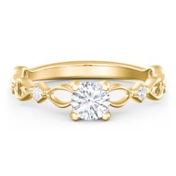 Modern Diamond Twisted Band Ring with Accents