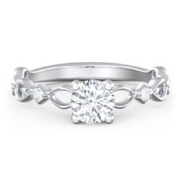 Modern Diamond Twisted Band Ring with Accents