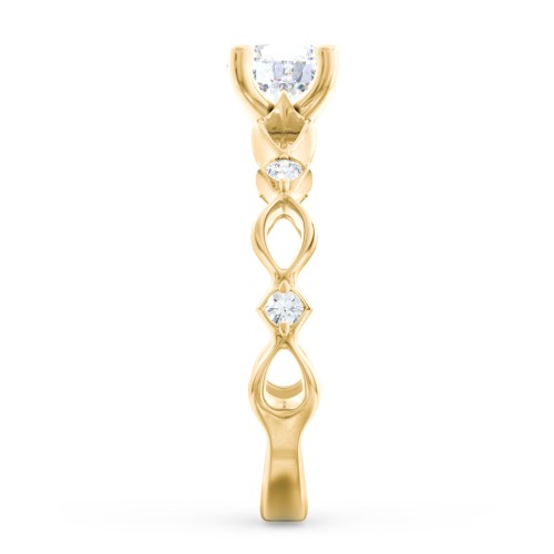 Modern Diamond Twisted Band Ring with Accents
