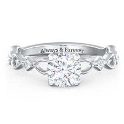 Modern Diamond Twisted Band Ring with Accents