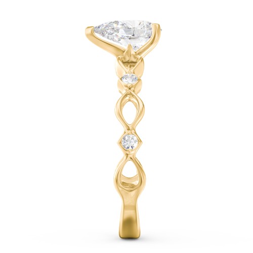 Modern Diamond Twisted Band Ring with Accents