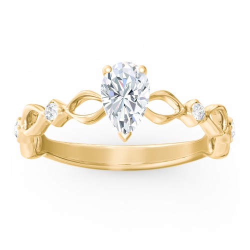 Modern Diamond Twisted Band Ring with Accents