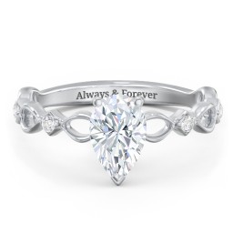 Modern Diamond Twisted Band Ring with Accents