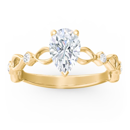 Modern Diamond Twisted Band Ring with Accents