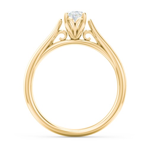 Classic Solitaire Engagement Ring with Cathedral Setting – 9kt Yellow Gold