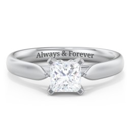 Classic Solitaire Engagement Ring with Cathedral Setting