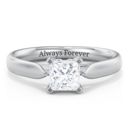 Classic Solitaire Engagement Ring with Cathedral Setting