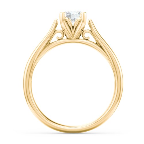 Classic Solitaire Engagement Ring with Cathedral Setting – 9kt Yellow Gold